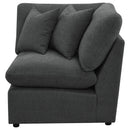  Coaster Furniture Collins 609530CRN Modular Corner Chair - Dark Grey IMAGE 4