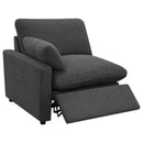  Coaster Furniture Collins 609530LRP Modular LAF Power Recliner - Dark Grey IMAGE 4