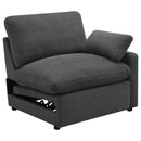  Coaster Furniture Collins 609530RRP Modular RAF Power Recliner - Dark Grey IMAGE 1