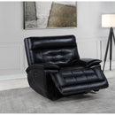  Coaster Furniture Hewitt 609613PP Leather Upholstered Dual Power Recliner Chair - Black IMAGE 10