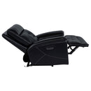  Coaster Furniture Hewitt 609613PP Leather Upholstered Dual Power Recliner Chair - Black IMAGE 3