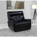  Coaster Furniture Hewitt 609613PP Leather Upholstered Dual Power Recliner Chair - Black IMAGE 5