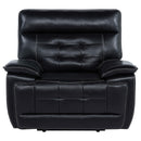  Coaster Furniture Hewitt 609613PP Leather Upholstered Dual Power Recliner Chair - Black IMAGE 6