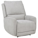  Coaster Furniture Sylmar 610523P Chenille Upholstered Power Recliner - Dove Grey IMAGE 1