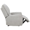  Coaster Furniture Sylmar 610523P Chenille Upholstered Power Recliner - Dove Grey IMAGE 6
