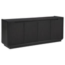  Coaster Furniture Leandro 704633 72-inch 4-door TV Stand Media Console - Burnished Black IMAGE 4