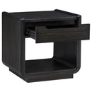  Coaster Furniture Leandro 704637 1-drawer Wood Occasional End Table - Burnished Black IMAGE 7