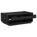  Coaster Furniture Leandro 704638 2-drawer Wood Coffee Table - Burnished Black IMAGE 10