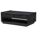  Coaster Furniture Leandro 704638 2-drawer Wood Coffee Table - Burnished Black IMAGE 2