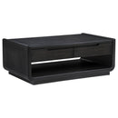  Coaster Furniture Leandro 704638 2-drawer Wood Coffee Table - Burnished Black IMAGE 3