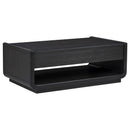  Coaster Furniture Leandro 704638 2-drawer Wood Coffee Table - Burnished Black IMAGE 7