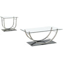  Coaster Furniture Danville 704988-S2 2-piece Glass Top Coffee and End Table Set - Chrome IMAGE 1