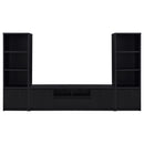  Coaster Furniture Winfield 706223-SET 3-piece Entertainment Center 78-inch TV Stand - Black IMAGE 1