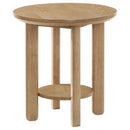  Coaster Furniture Ottowa 706297 Round Wood End Table with Shelf - Light Oak IMAGE 4