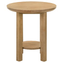  Coaster Furniture Ottowa 706297 Round Wood End Table with Shelf - Light Oak IMAGE 8