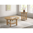  Coaster Furniture Ottowa 706298-S2 2-piece Round Wood Coffee Table Set - Light Oak IMAGE 2
