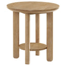  Coaster Furniture Ottowa 706298-S3 3-piece Round Wood Coffee Table Set - Light Oak IMAGE 7