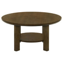  Coaster Furniture Ottowa 706308 35-inch Round Wood Coffee Table - Brown IMAGE 5