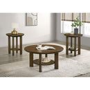  Coaster Furniture Ottowa 706308-S3 3-piece Round Wood Coffee Table Set - Brown IMAGE 2