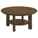  Coaster Furniture Ottowa 706308-S3 3-piece Round Wood Coffee Table Set - Brown IMAGE 6
