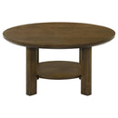  Coaster Furniture Ottowa 706308-S3 3-piece Round Wood Coffee Table Set - Brown IMAGE 8