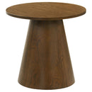  Coaster Furniture Franklin 706437 Round Wood Pedestal End Table - Dark Brown IMAGE 1