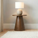  Coaster Furniture Franklin 706437 Round Wood Pedestal End Table - Dark Brown IMAGE 5