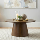 Coaster Furniture Franklin 706438 36-inch Round Pedestal Coffee Table - Dark Brown IMAGE 6