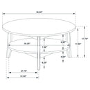  Coaster Furniture Bradley 706448-S2 2-Piece Round SmartTop Coffee Table Set - Grey/Natural IMAGE 12