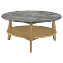  Coaster Furniture Bradley 706448-S3 3-Piece Round SmartTop Coffee Table Set - Grey/Natural IMAGE 5