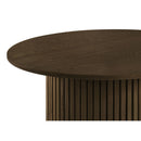  Coaster Furniture Hamlyn 706518-S2 2-piece Round Fluted Coffee and End Table Set - Walnut IMAGE 3