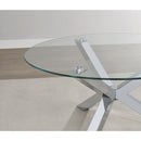  Coaster Furniture Kenzie 708128 Round Tempered Glass Top Coffee Table - Chrome IMAGE 3