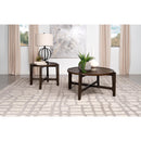  Coaster Furniture Cota 708288-S2 2-piece Solid Wood Coffee and End Table Set - Dark Brown IMAGE 2