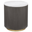 Coaster Furniture Jason 710418-S2 2-piece Round White Marble Coffee Table Set - Charcoal IMAGE 3