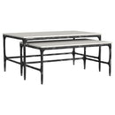  Coaster Furniture Ebby 710740 2-piece Genuine Marble Top Nesting Coffee Tables - White IMAGE 1