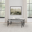  Coaster Furniture Ebby 710740 2-piece Genuine Marble Top Nesting Coffee Tables - White IMAGE 2
