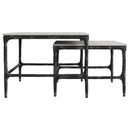  Coaster Furniture Ebby 710740 2-piece Genuine Marble Top Nesting Coffee Tables - White IMAGE 4