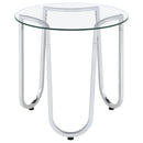  Coaster Furniture Beller 710908-S2 2-piece Round Tempered Glass Top Coffee Table Set - Chrome IMAGE 5