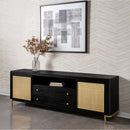  Coaster Furniture Arini 720263 Rattan Cane 2-door TV Stand Media Console - Black IMAGE 10