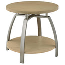  Coaster Furniture Dacre 720317 Round Engineered Wood Top End Table - Greige IMAGE 4
