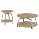  Coaster Furniture Dacre 720318-S2 2-piece Round Coffee and End Table Set - Greige IMAGE 1