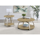  Coaster Furniture Dacre 720318-S2 2-piece Round Coffee and End Table Set - Greige IMAGE 2