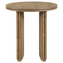  Coaster Furniture Adina 722937 Round Wood End Table - Distressed Light Brown IMAGE 2