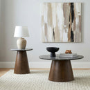  Coaster Furniture Franklin 722977 Round Wood Pedestal End Table - Grey/Dark Brown IMAGE 7