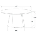  Coaster Furniture Franklin 722978 36-inch Round Pedestal Coffee Table - Grey/Dark Brown IMAGE 5