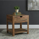  Coaster Furniture Esther 723887 1-drawer Solid Wood End Table - Natural Sheesham IMAGE 2