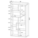  Coaster Furniture Theo 800515 71-inch 6-shelf Bookshelf - Mango IMAGE 8