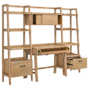  Coaster Furniture Fabian 802041-SET 4-piece Computer Desk and Bookshelf Set  - Distressed Light Brown IMAGE 10