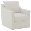  Coaster Furniture Winter 904133 Upholstered Sloped Arm Accent Swivel Chair - Beige IMAGE 1