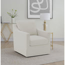  Coaster Furniture Winter 904133 Upholstered Sloped Arm Accent Swivel Chair - Beige IMAGE 3